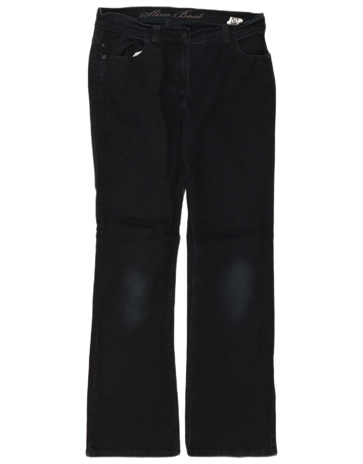 Jeans bootcut slim da donna Marks & Spencer UK 12 medio W32 L30 cotone nero