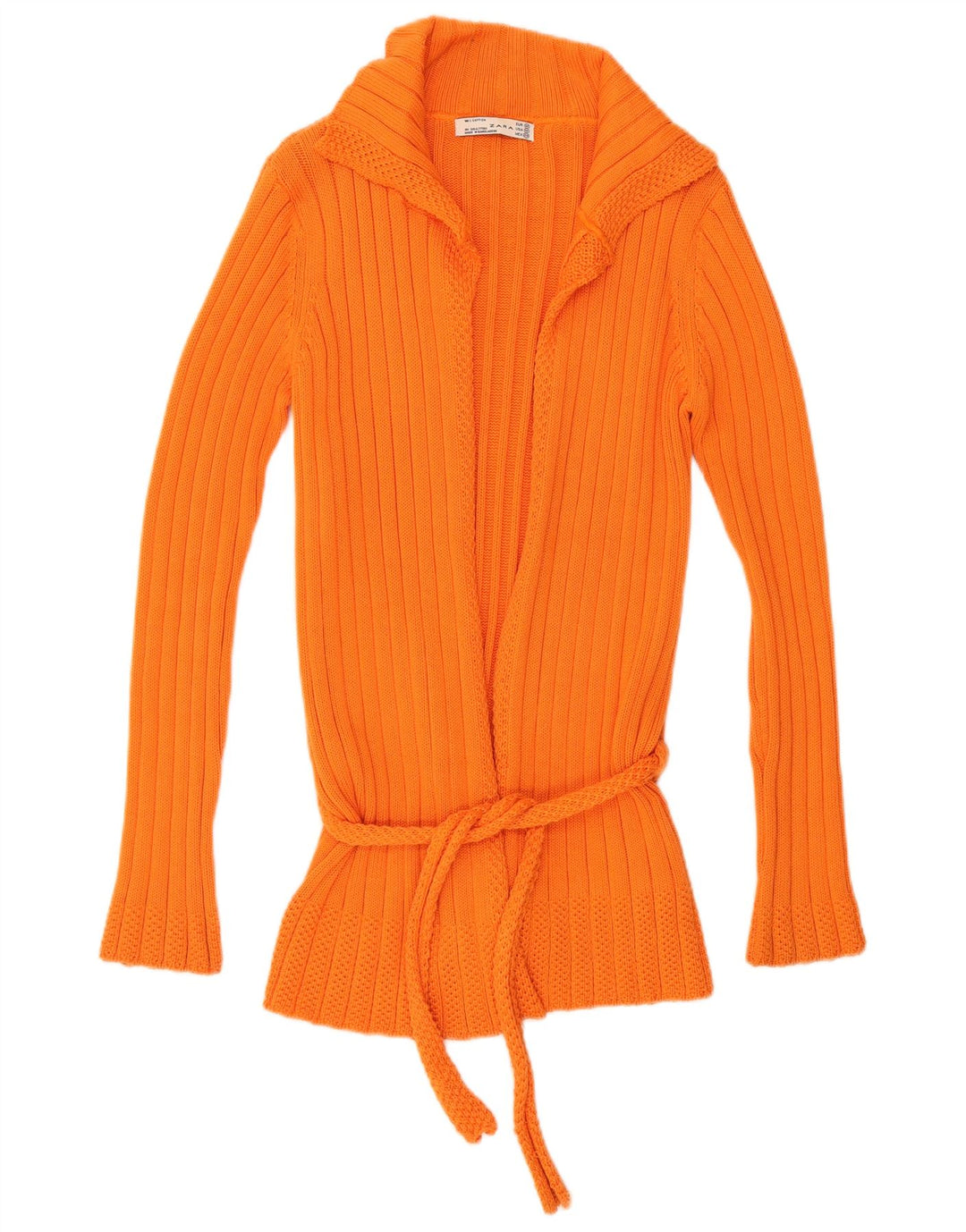 Maglione cardigan da donna Zara UK 12 cotone arancione medio