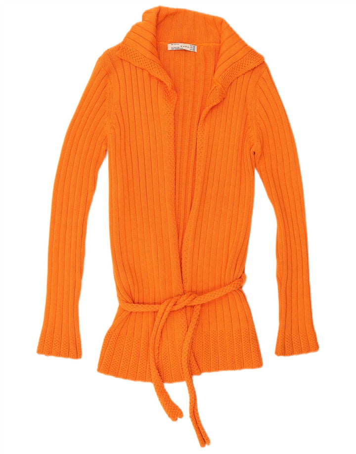 Maglione cardigan da donna Zara UK 12 cotone arancione medio