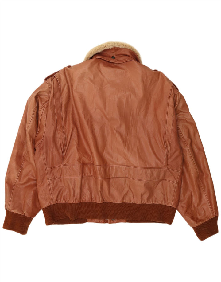 Giacca in pelle militare da uomo Mabrun IT 54 2XL Pelle marrone