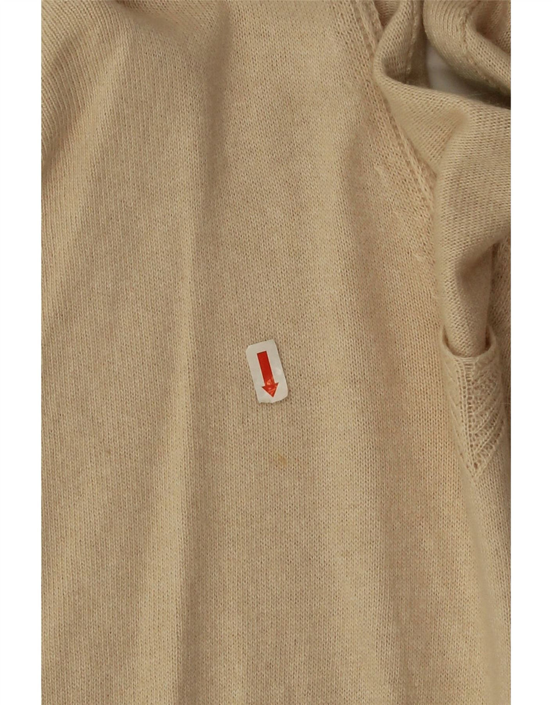 Maglione da donna con scollo a V Benetton UK 14 Cotone beige medio