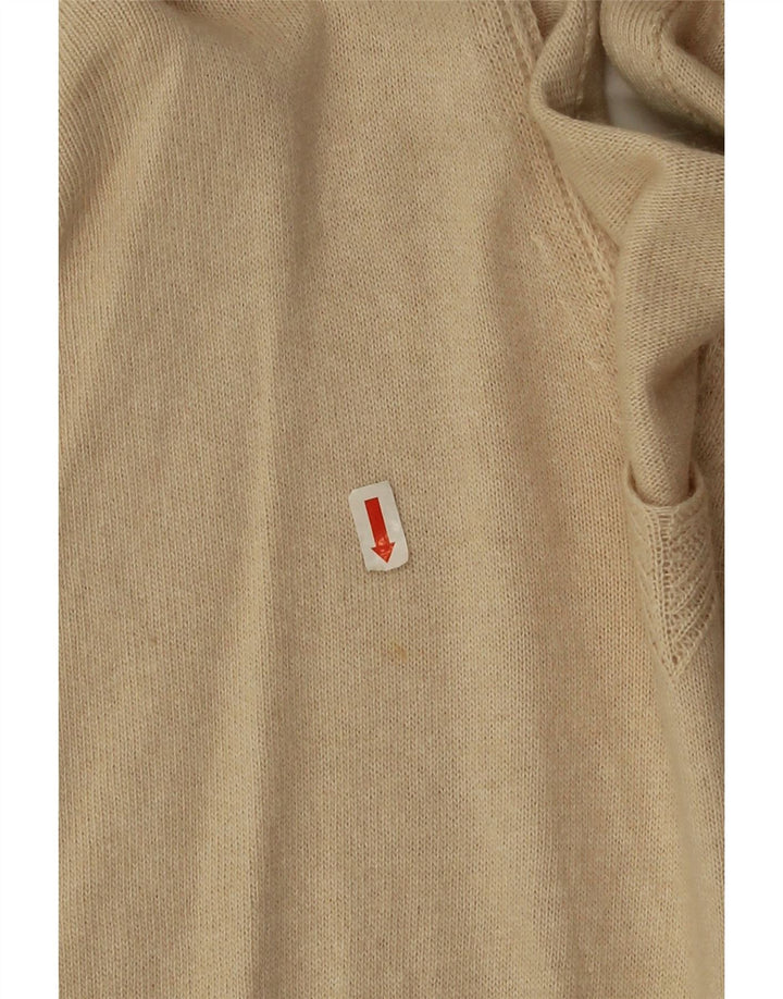 Maglione da donna con scollo a V Benetton UK 14 Cotone beige medio