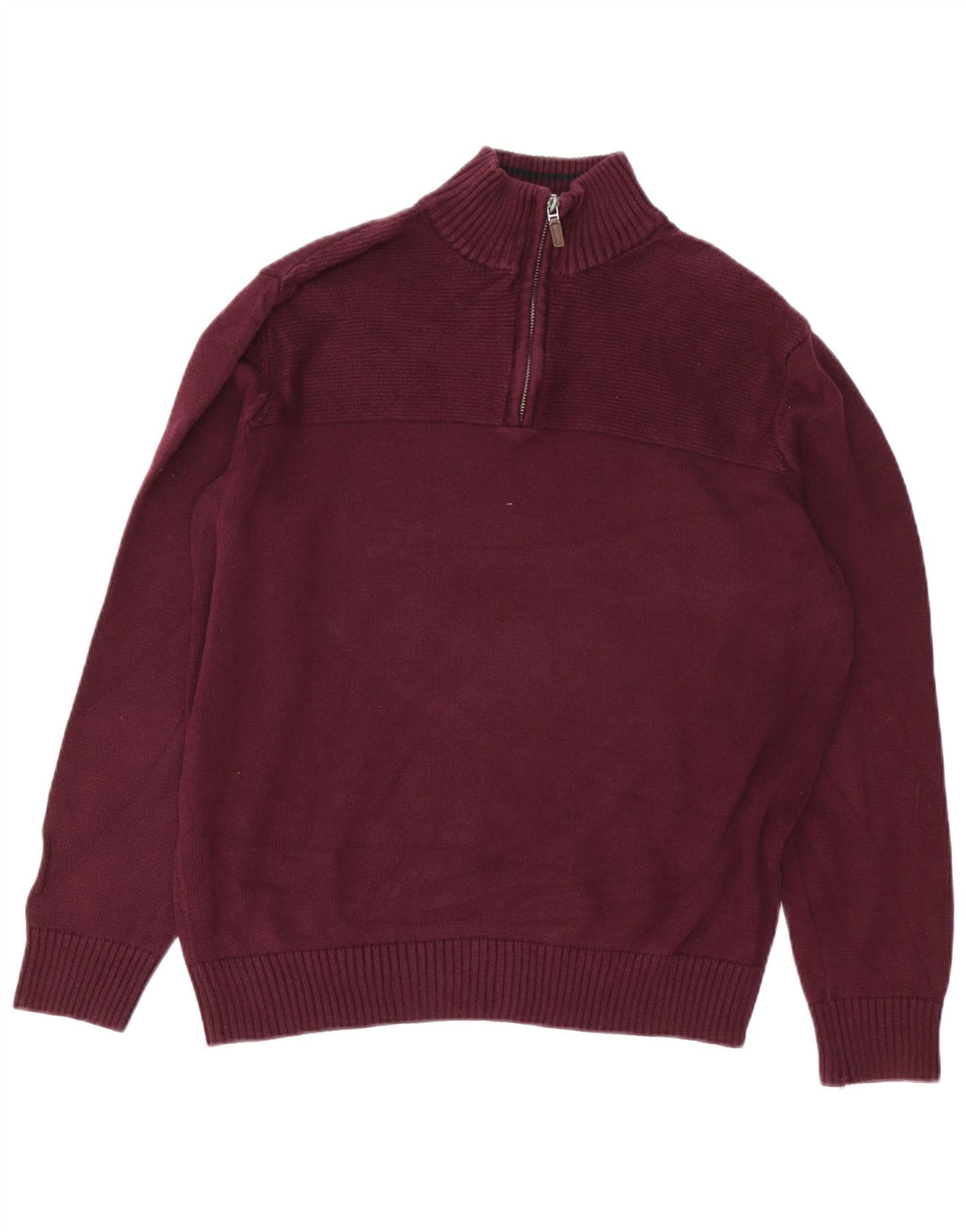 DOCKERS Maglione da uomo con zip e collo grande bordeaux