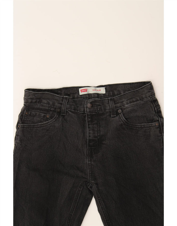 LEVI'S Boys 511 Slim Jeans 13-14 Years W33 L28 Black Polyester Vintage Levi's and Second-Hand Levi's from Messina Hembry 