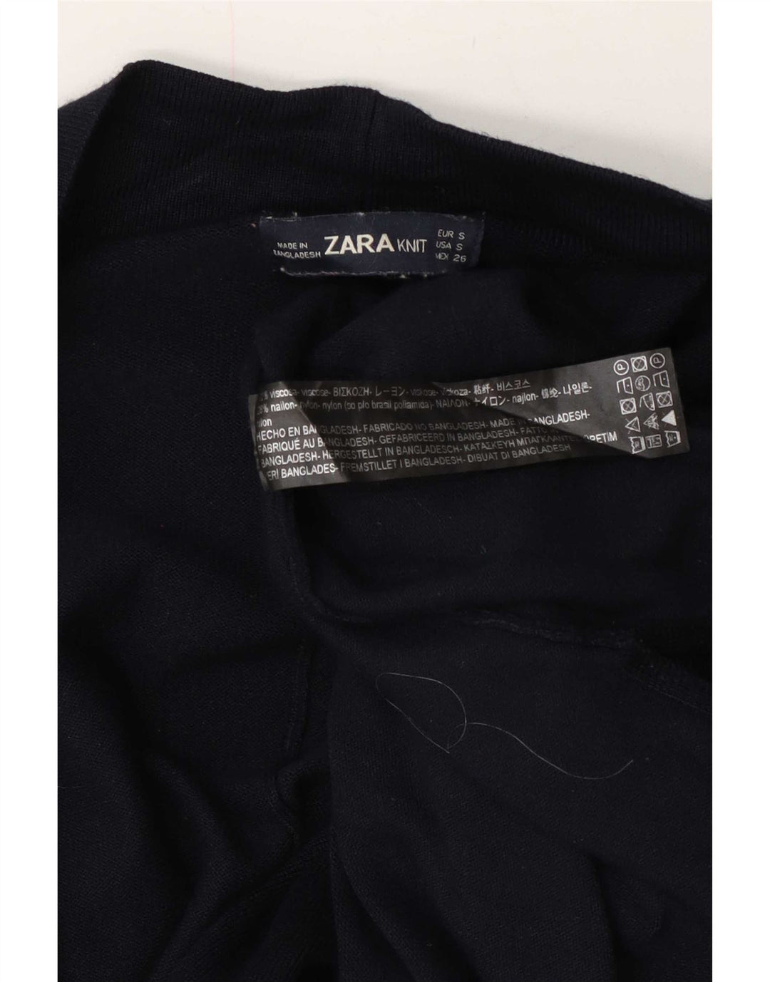 Maglione cardigan aperto oversize lungo da donna Zara UK 10 piccolo blu navy