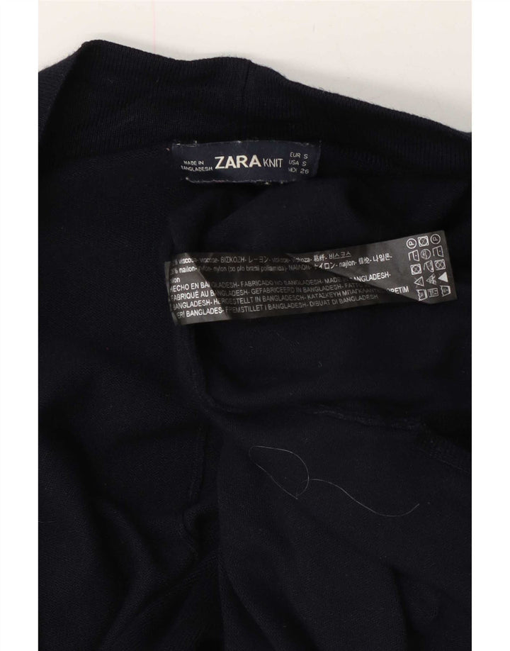 Maglione cardigan aperto oversize lungo da donna Zara UK 10 piccolo blu navy