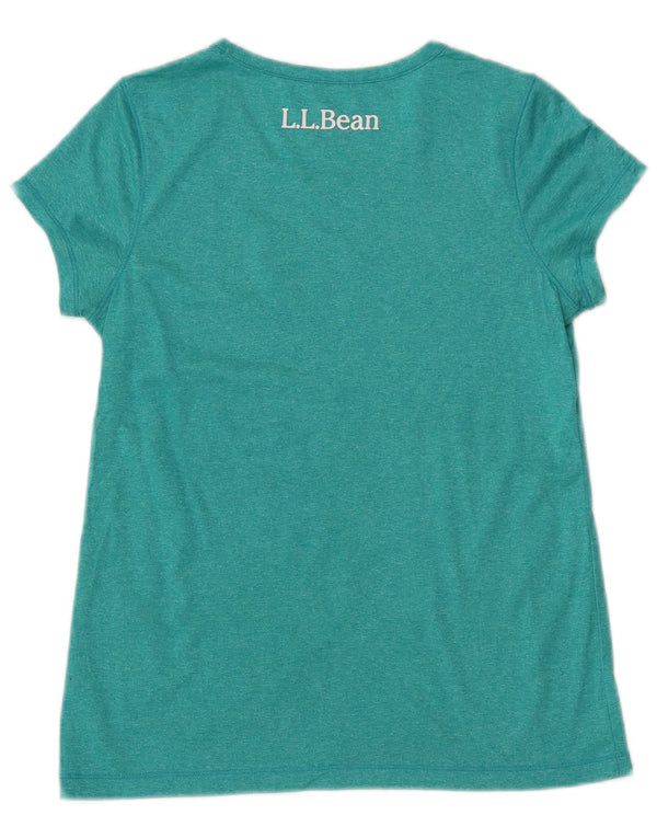 L.L.BEAN Womens Graphic T-Shirt Top UK 12 Medium Turquoise Flecked