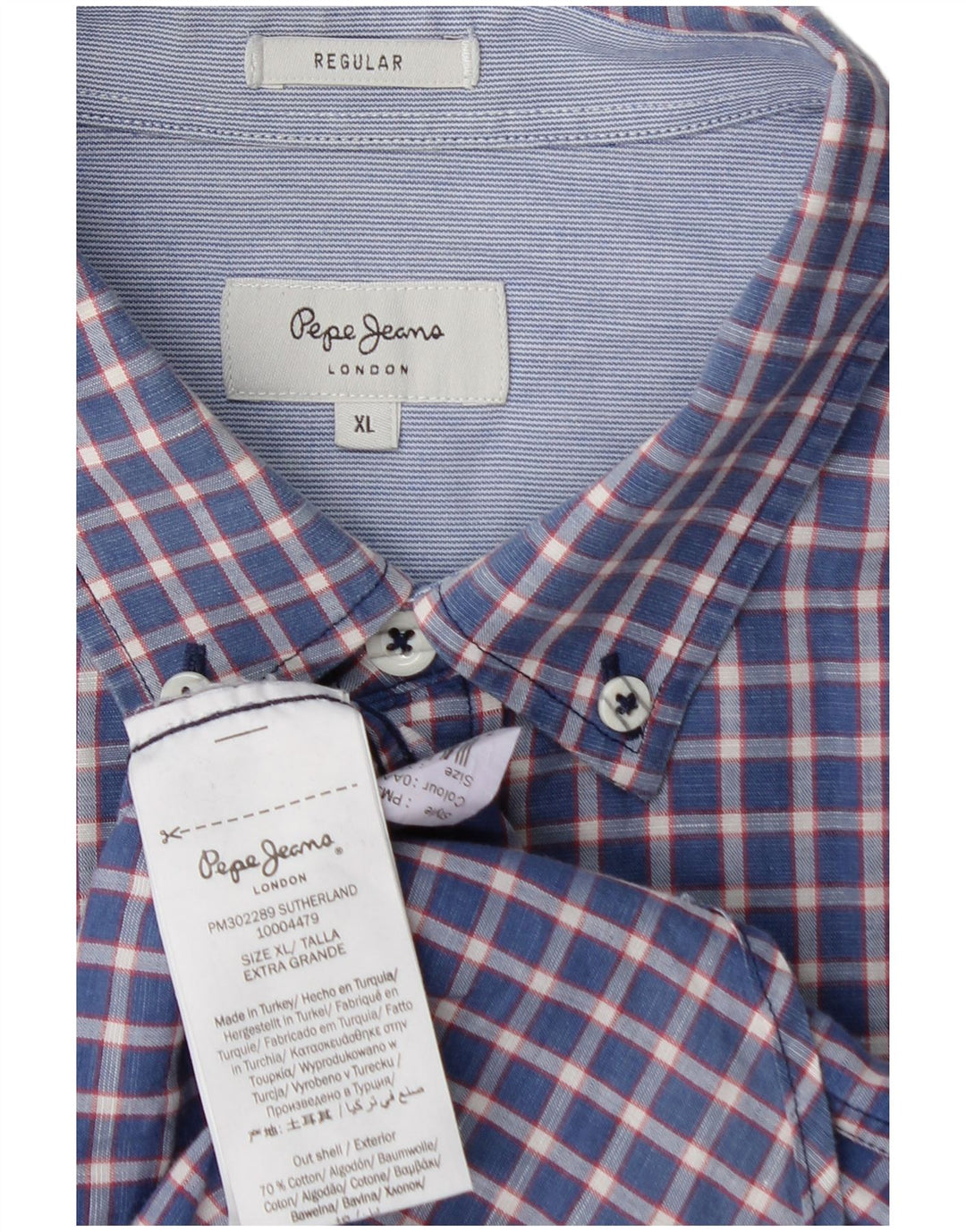 PEPE JEANS Camicia Uomo XL Cotone a quadri Blu