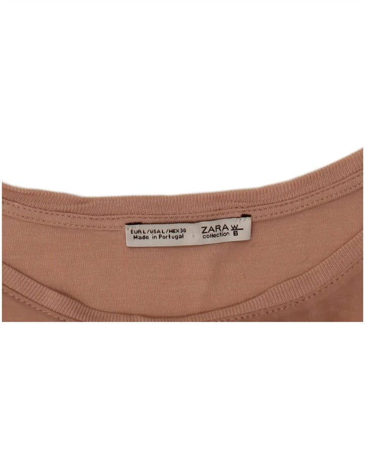 Top Zara con maniche a 3/4 da donna UK 16 Large Rosa