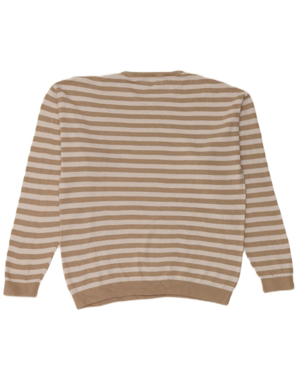 Maglione maglione girocollo da uomo Jack & Jones a righe beige medio