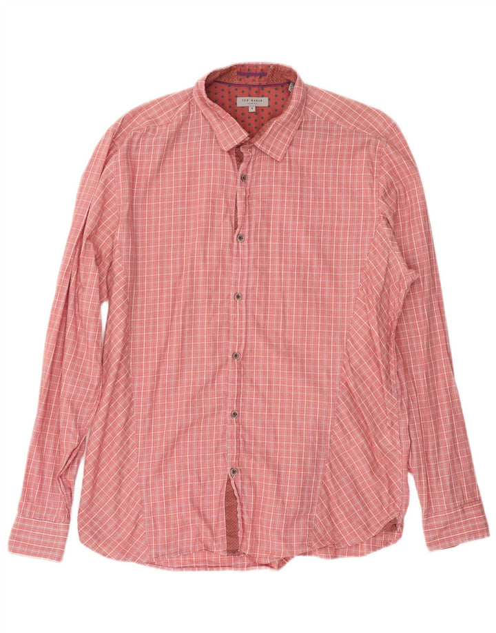 Camicia da uomo TED BAKER taglia 5 XL cotone a quadri rosa