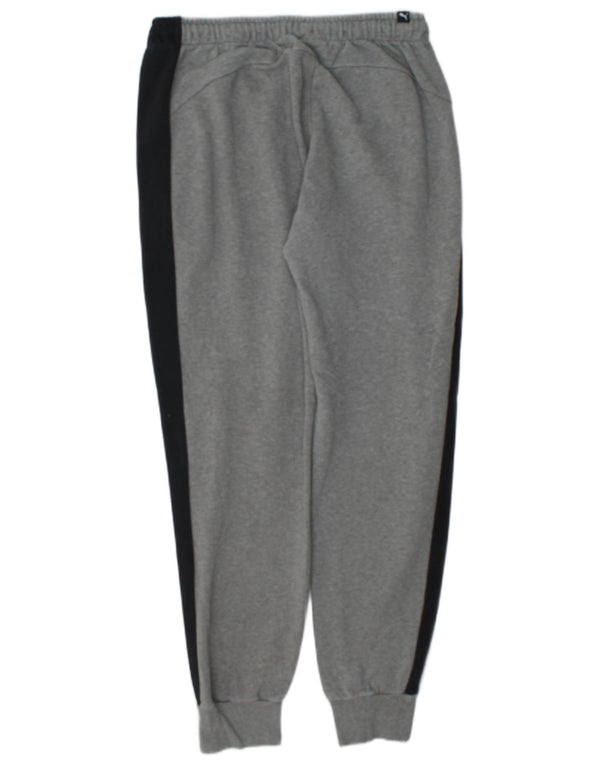 Puma Mens Graphic Tracksuit Trousers Joggers Medium Grey Colourblock