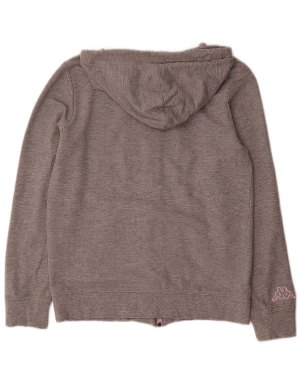 Maglione con cappuccio e zip grafica da donna Kappa UK 12 Cotone grigio medio