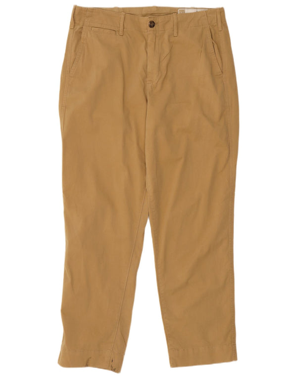 Pantaloni chino dritti a vita alta da donna Gap US 10 Large W32 L26 Beige