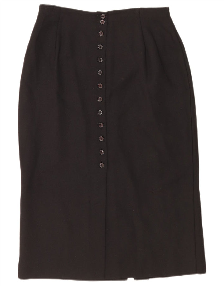 Gonna a tubino da donna Marks & Spencer UK 14 media W28 poliestere nero