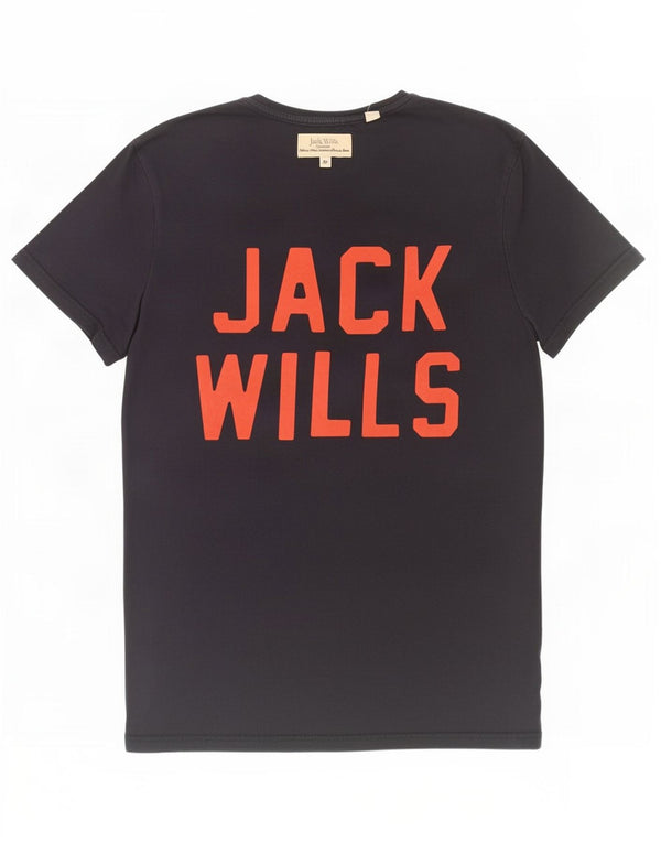 T-shirt grafica da uomo Jack Wills Top XS in cotone blu navy