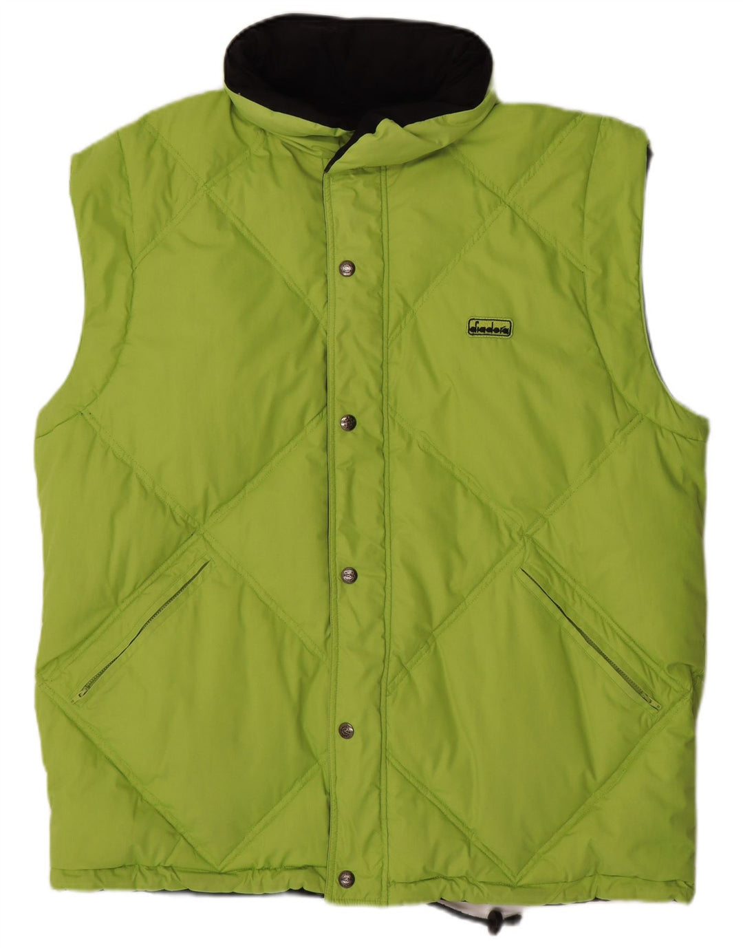 DIADORA Gilet imbottito reversibile da uomo vestibilità ampia UK 38 verde medio