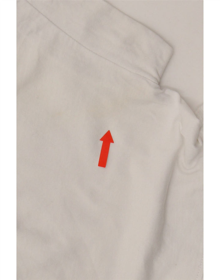 Camicetta da donna Zara con volant sul davanti, taglia UK 10, piccola, in cotone bianco