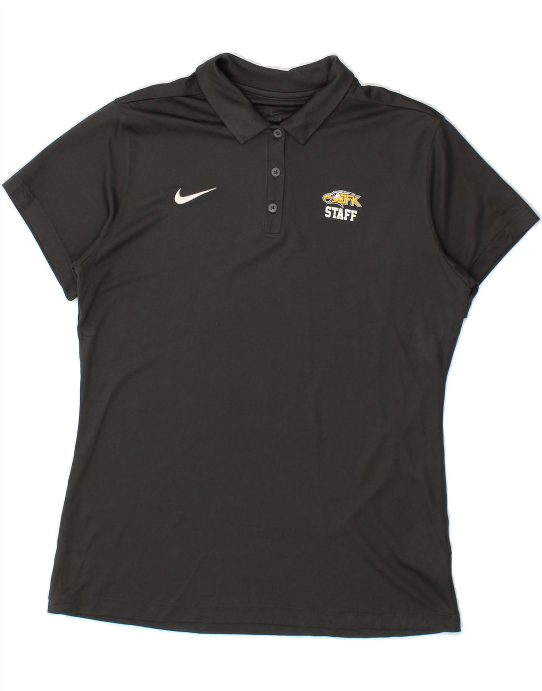 NIKE Womens Dri Fit Polo Shirt UK 16 Large Grey Polyester Vintage Nike and Second-Hand Nike from Messina Hembry 