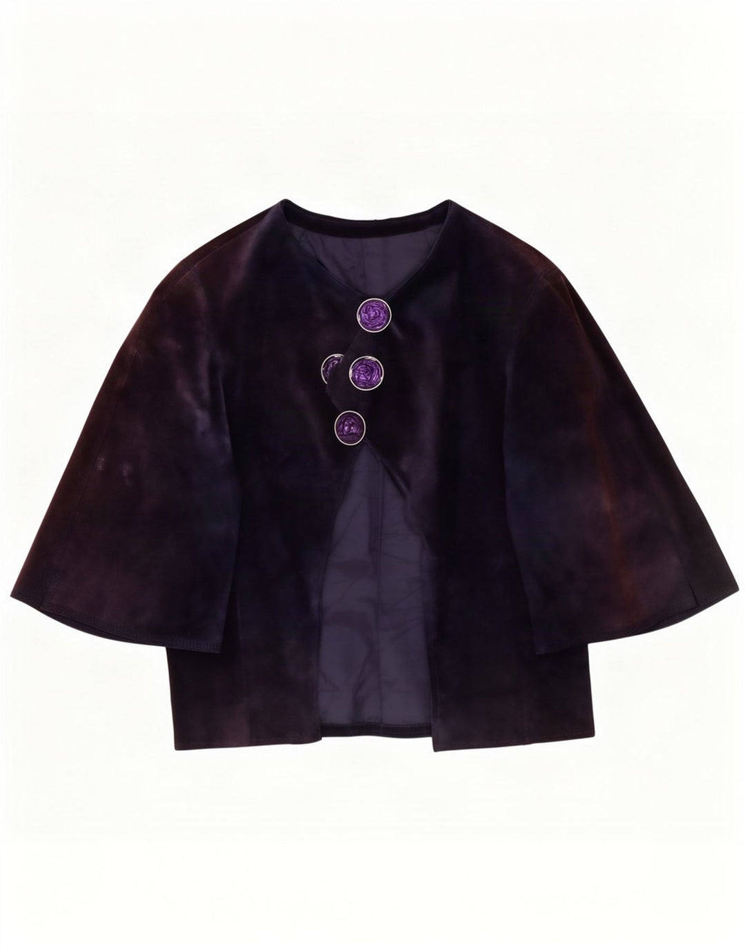 Vintage Womens 3 Button Suede Blazer Jacket UK 14 Medium Purple