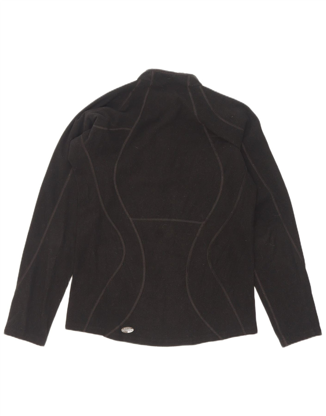 Maglione in pile da uomo Asics con zip e collo piccolo in poliestere nero