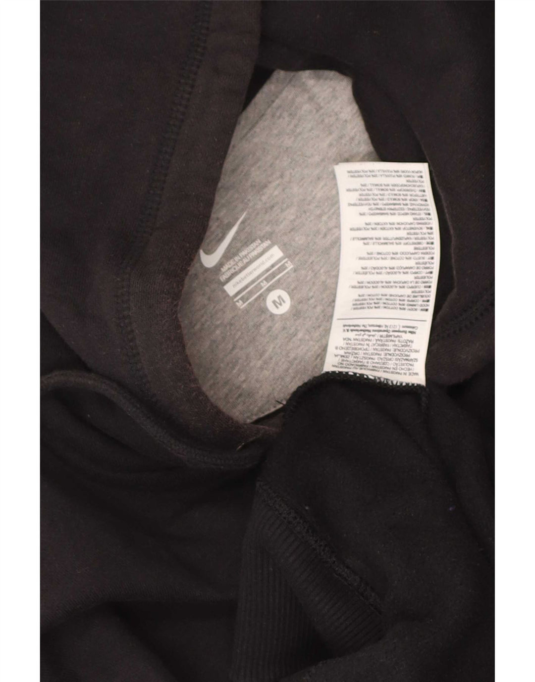 Felpa con cappuccio e zip Nike da uomo in cotone nero medio