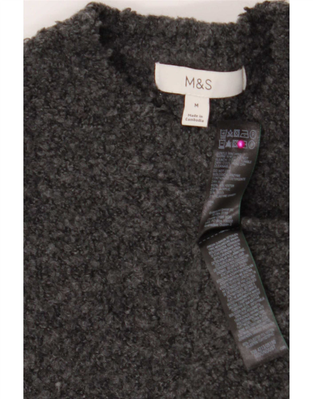 Maglione maglione girocollo da donna Marks & Spencer UK 14 Poliestere grigio medio
