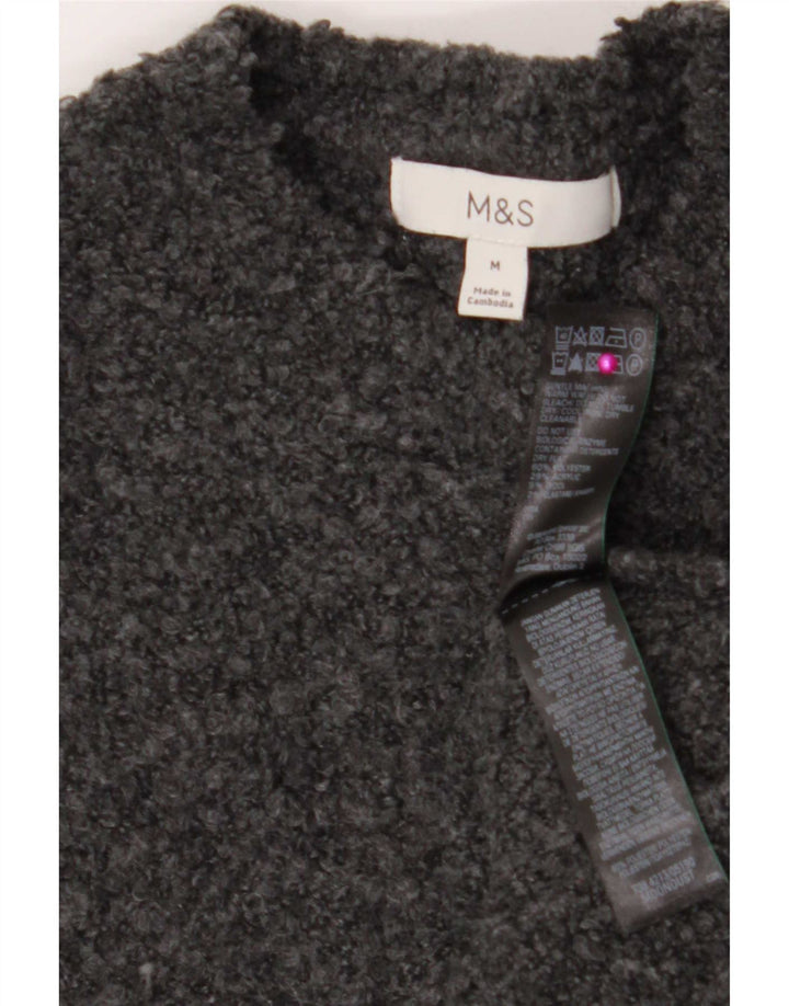 Maglione maglione girocollo da donna Marks & Spencer UK 14 Poliestere grigio medio