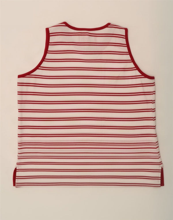 Canotta da donna Marks & Spencer UK 16 grande cotone a righe rosse