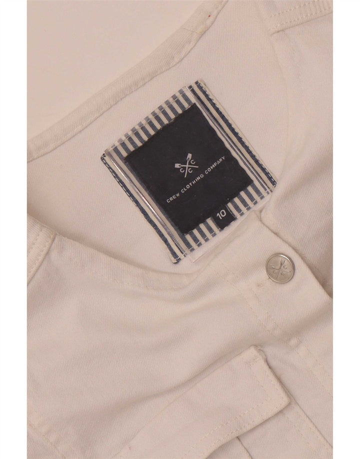 Crew Clothing Giacca in denim da donna UK 10 piccola bianca