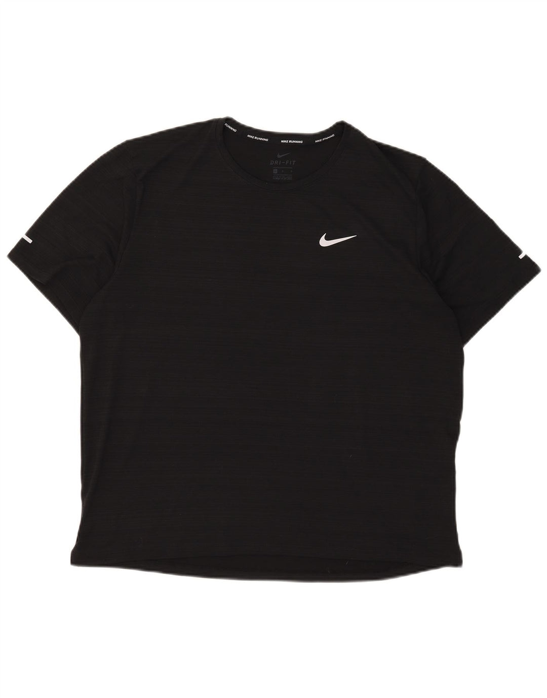 T-shirt Nike Dri Fit da uomo, grande, in poliestere gessato nero