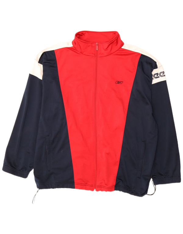 Giacca sportiva da uomo Reebok XL rossa in poliestere color block