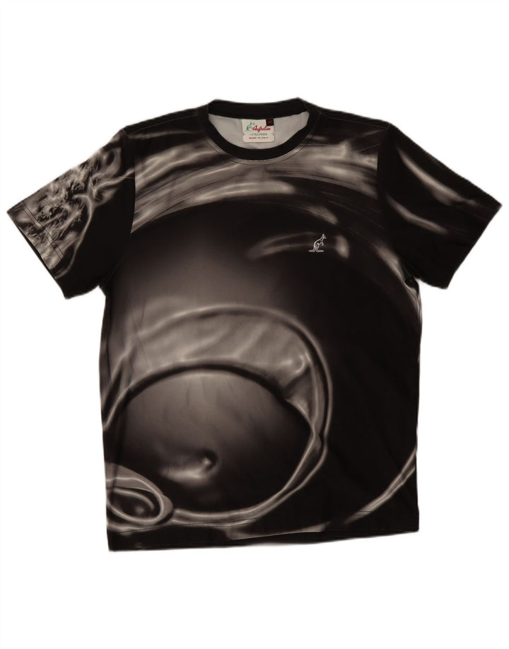 AUSTRALIAN L'ALPINA T-shirt da uomo con motivo astratto Top IT 46 Small Nera