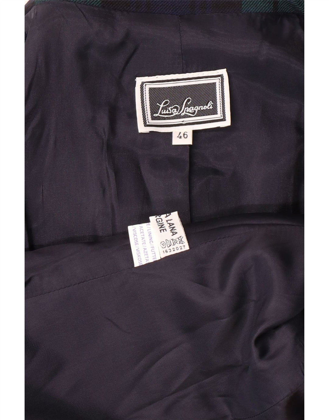 LUISA SPAGNOLI Giacca Blazer da Donna IT 46 Grande Plaid Verde Classico