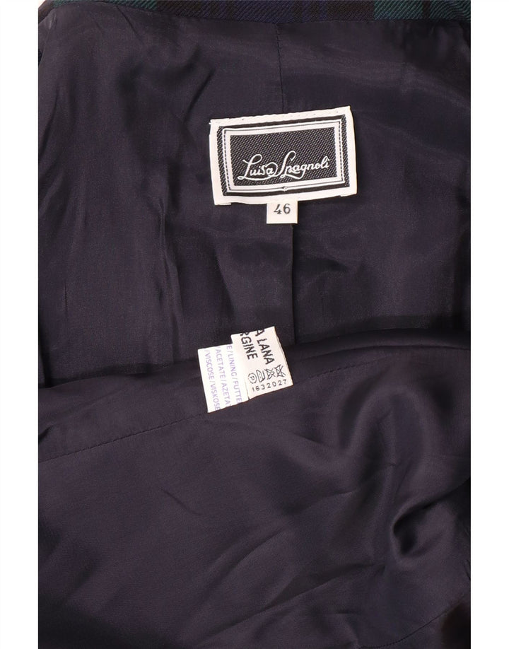 LUISA SPAGNOLI Giacca Blazer da Donna IT 46 Grande Plaid Verde Classico