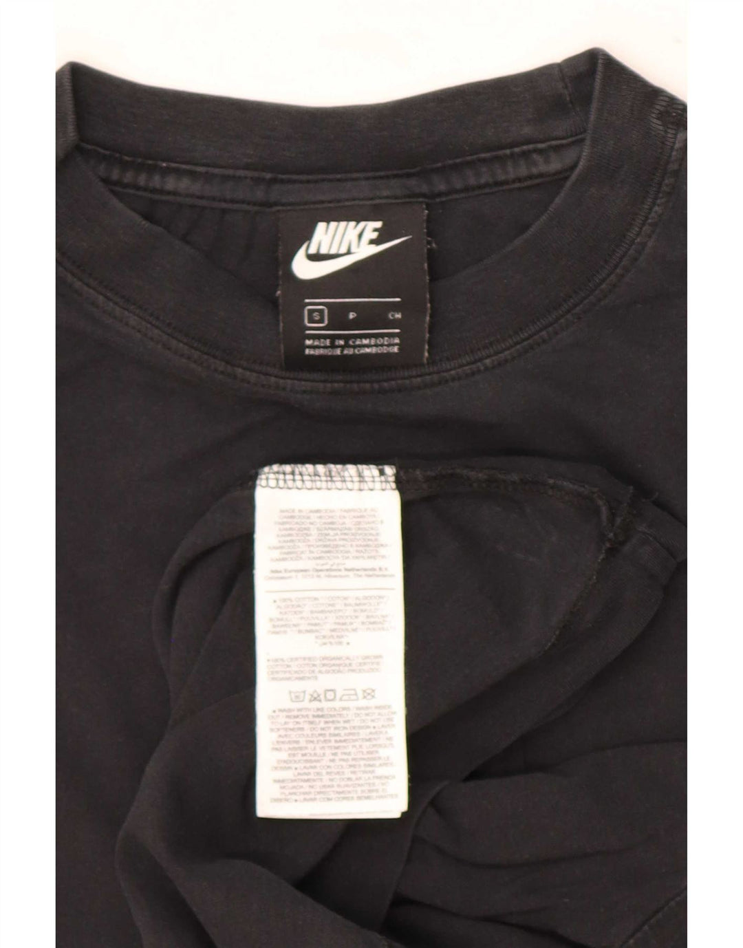 T-shirt oversize da donna Nike UK 10 piccola in cotone nero