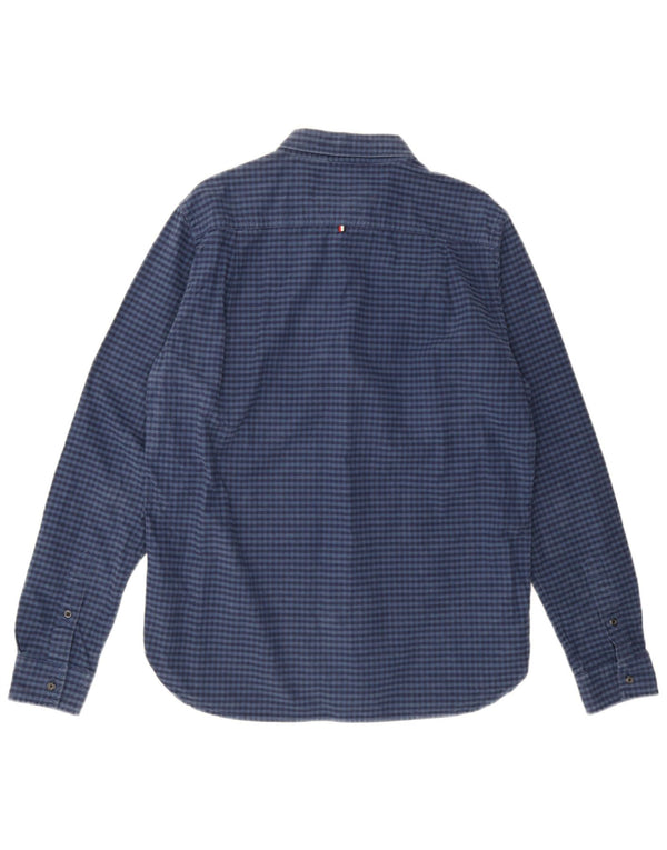 Camicia da uomo Superdry XL in cotone a quadretti blu navy