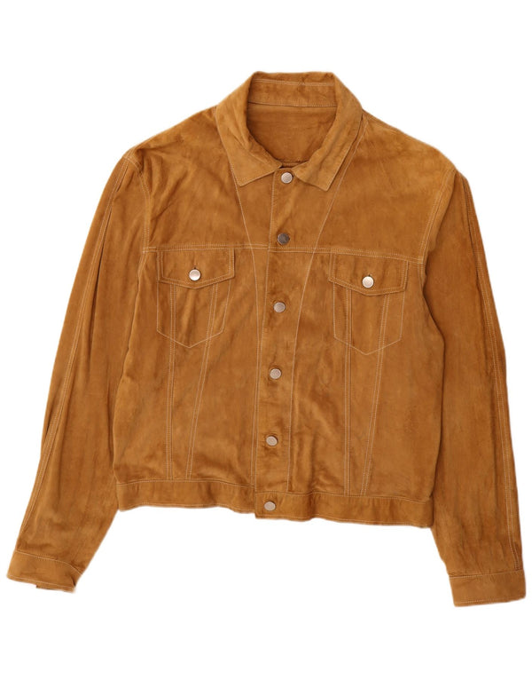 Giacca vintage in pelle scamosciata da uomo IT 52 XL in pelle beige