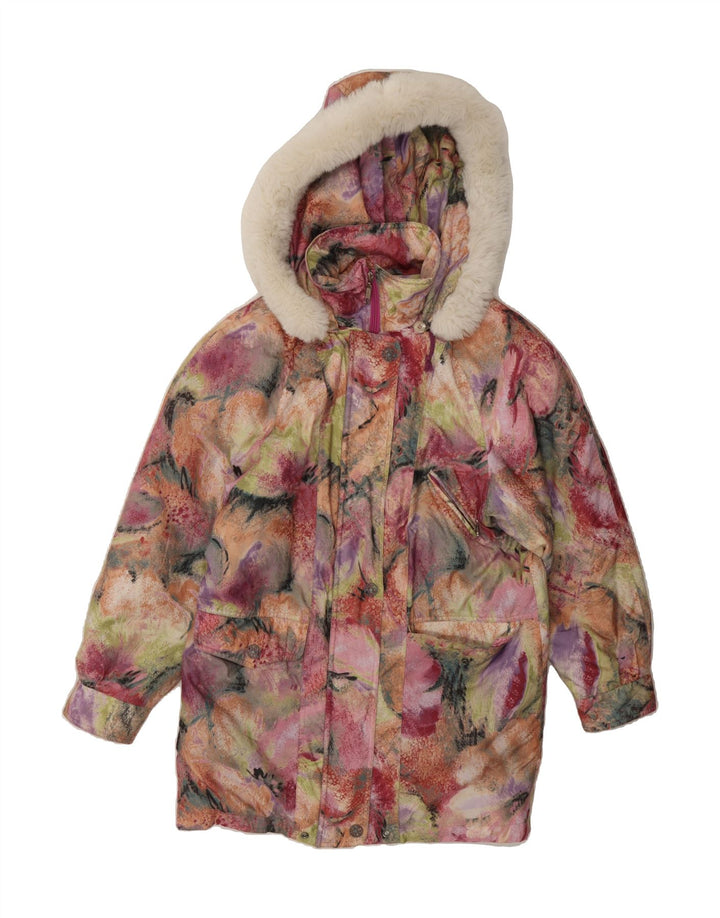 VINTAGE Womens Abstract Pattern Padded Jacket EU 36 Small Multicoloured Vintage Vintage and Second-Hand Vintage from Messina Hembry 