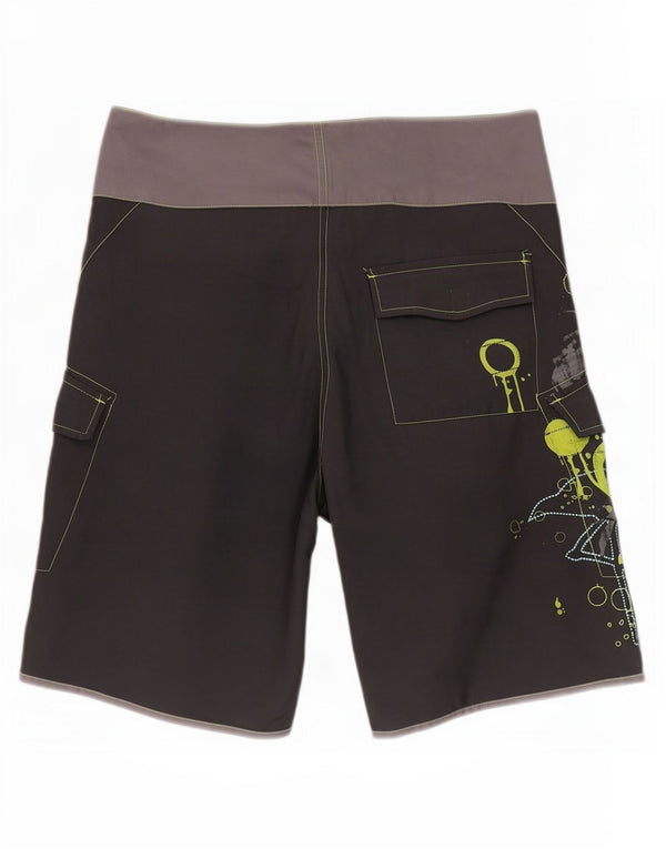 Adidas Mens Graphic Swimming Shorts Medium Grey Colourblock Polyester