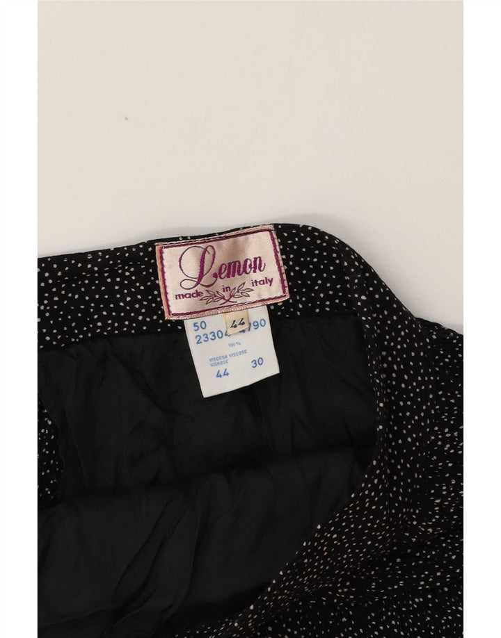 Gonna longuette da donna Lemon IT 44 media W30 viscosa maculata nera
