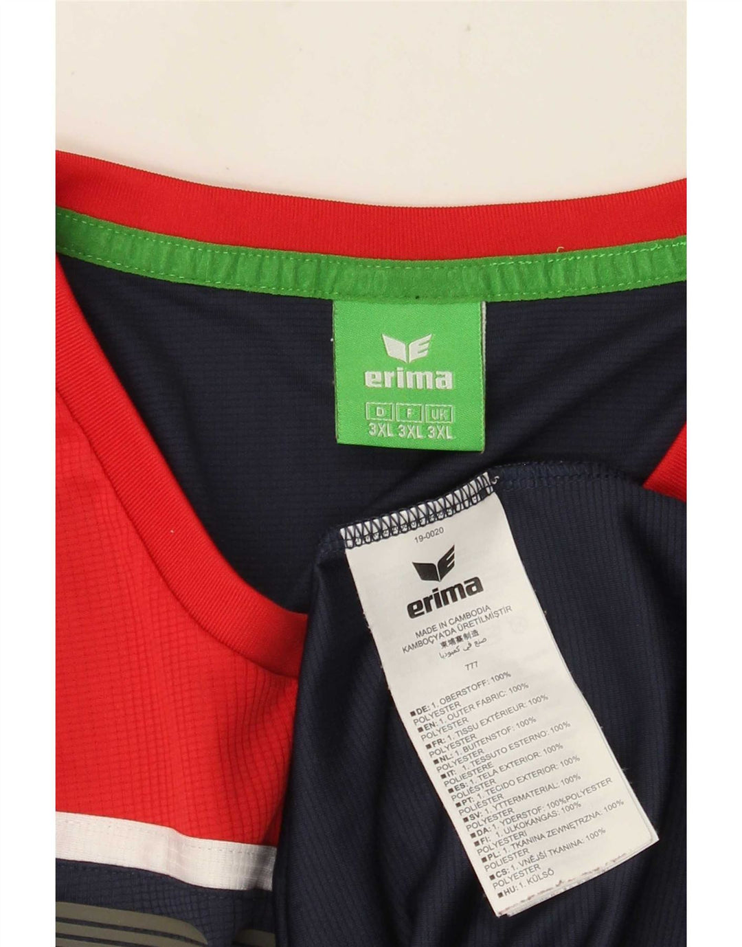 Top grafico da uomo Erima manica lunga 3XL poliestere color block blu navy