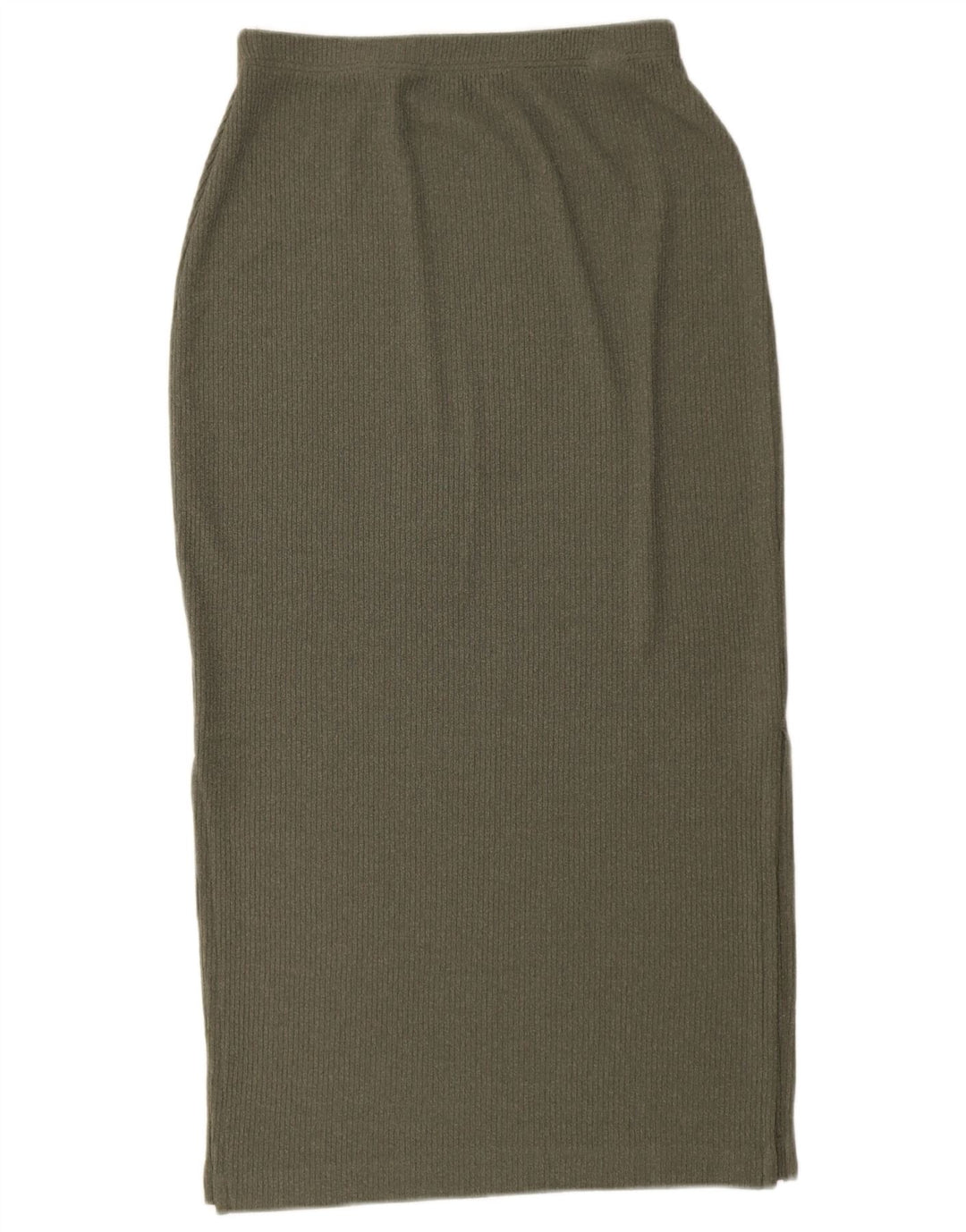 Gonna longuette in maglia da donna Marks & Spencer UK 12 media W28 poliestere kaki