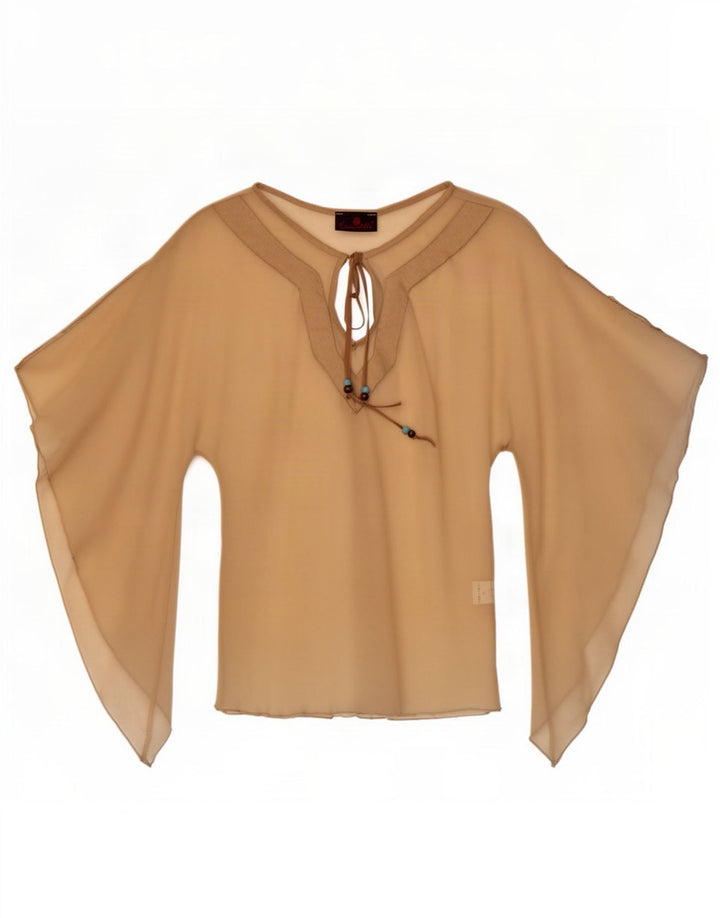 Top trasparente a pipistrello da donna Escandelle UK 12 Poliestere beige medio