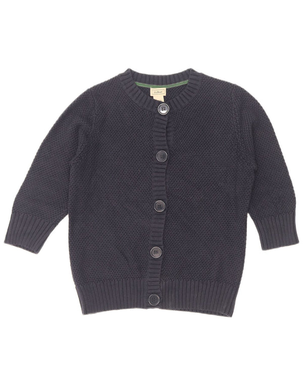 Maglione cardigan con maniche a 3/4 da donna L.L.Bean UK 14 Cotone medio blu navy