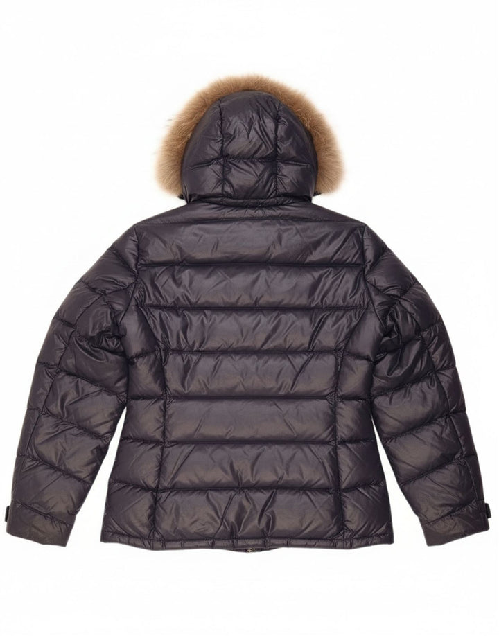 Giacca imbottita con cappuccio da donna Ellesse UK 14 grande nylon nero