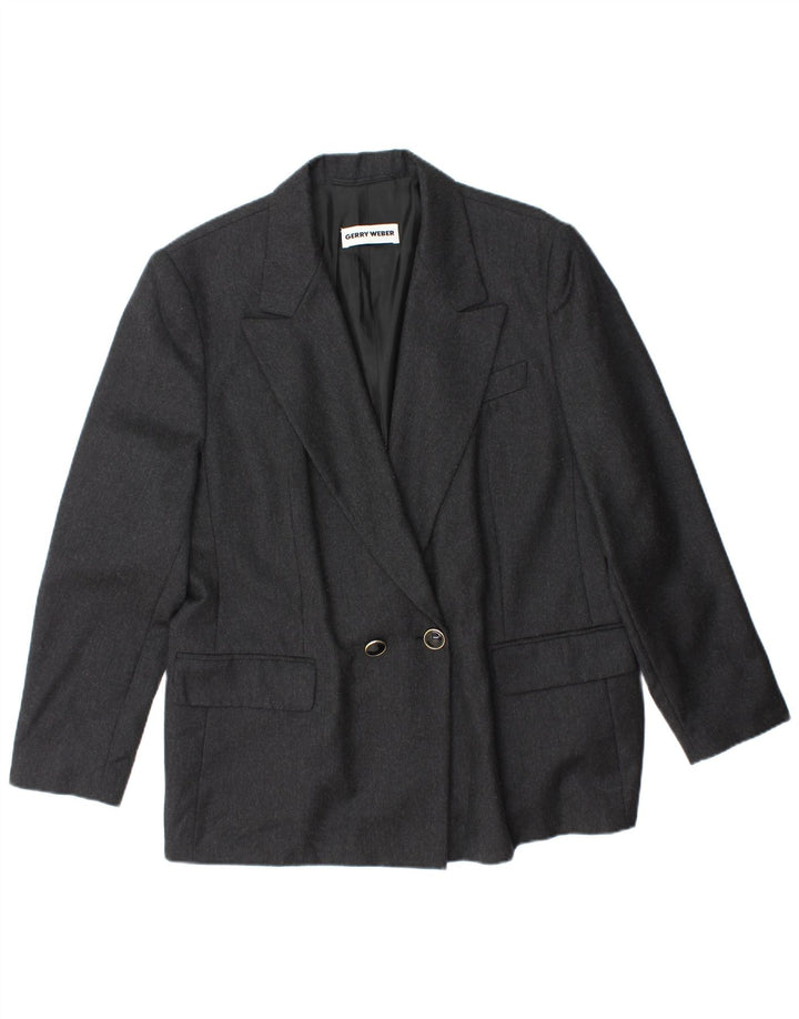 GERRY WEBER Giacca Blazer Doppio Petto da Donna IT 42 Lana Grigio Medio