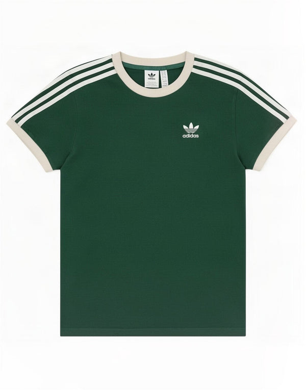 Adidas T-shirt oversize da donna Top UK 10 Small Verde Colourblock in cotone