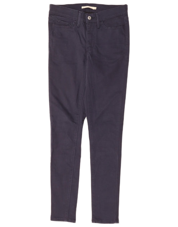 LEVI'S Womens 310 Super Skinny Casual Trousers W28 L30 Navy Blue Cotton