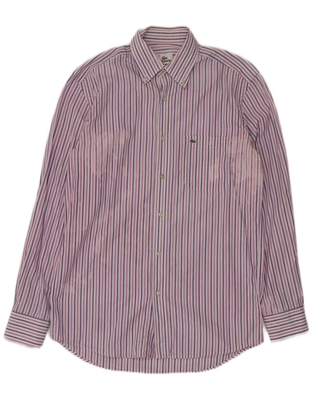 Camicia da uomo LACOSTE taglia 39 cotone a righe viola medio